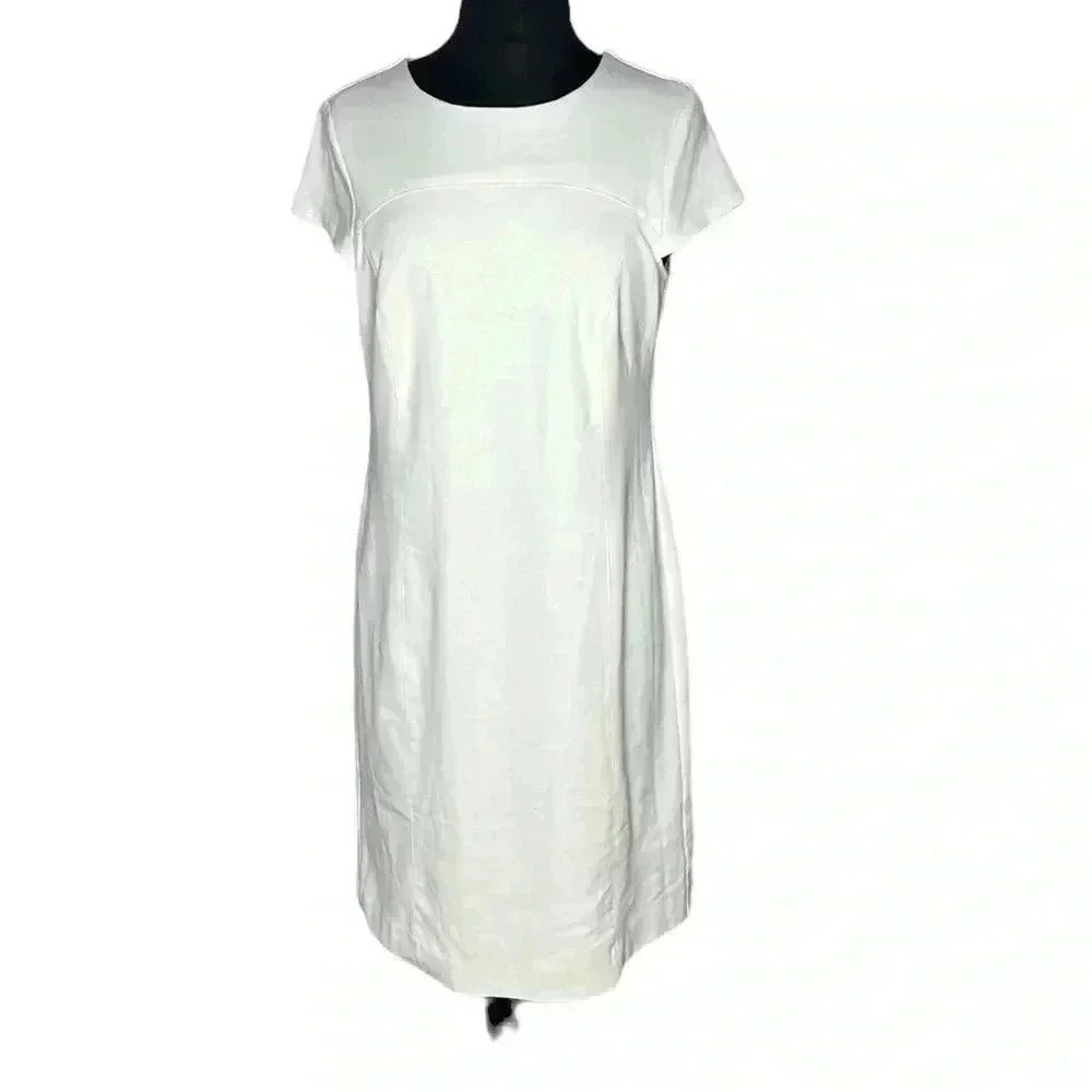 Saks Fifth Avenue Black Label White Midi Length Dress Size 12